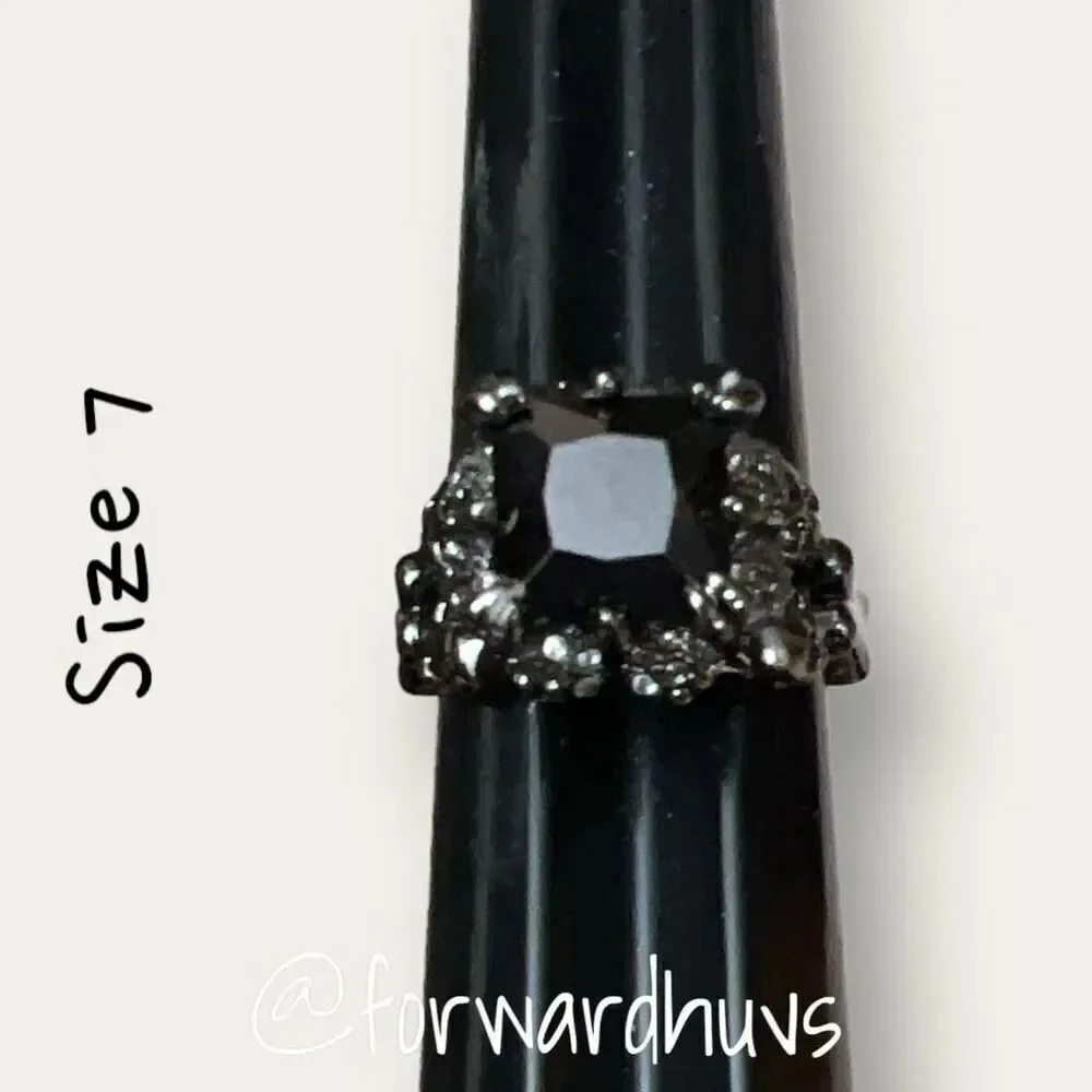 Gunmetal 90’s Steampunk Skull and Bone Victorian Goth Ring Size 7
